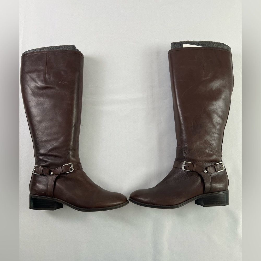 Lauren Ralph Lauren Marion Brown Leather Riding Boots - Picture 8 of 16